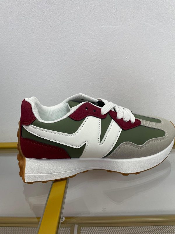 Zapatilla balance verde/rosa