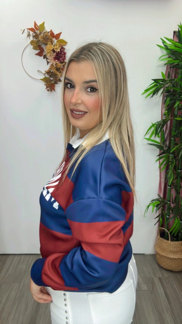 Sudadera polo Manhattan burdeos - Imagen 4