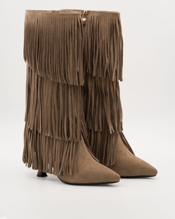 Botas flecos Onesa Taupe - Imagen 2