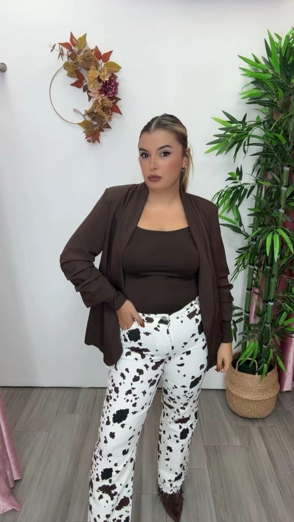 Pantalon estampado vaca